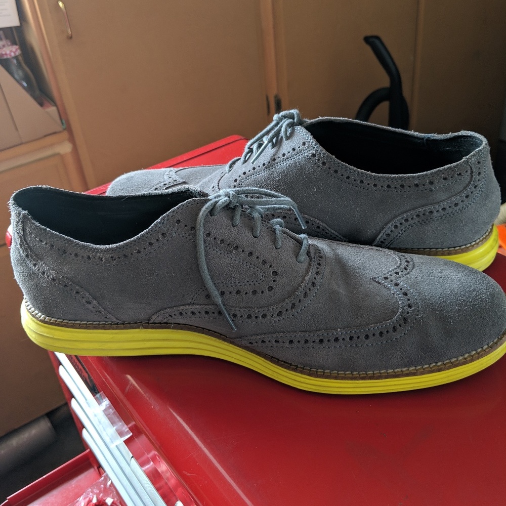 COLE HAAN | Original Grand II Wingtip | Grey/Neon
